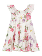 Abito per bambina Monnalisa bianco con motivo a fiori 19G902 7045 0099 MONNALISA KIDS 