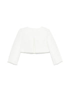 Giacca biker per neonata Monnalisa bianco con dettaglio ruches 73E100 5407 0001 MONNALISA 