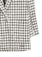 Blazer per bambina Balmain Kids bianco e nero con design in tweed BZ2A94 E0253 102AG BALMAIN KIDS 
