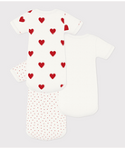Body per neonati Petit Bateau bianco con fantasia a cuori A00BB 00 PETIT BATEAU KIDS 