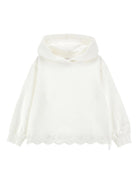 Felpa per bambina Monnalisa bianca con orlo a smerlo 17G600 7014 0001 MONNALISA KIDS 