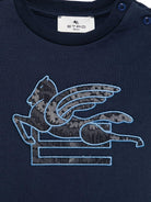 T-shirt per neonato Etro Kids blu con ricamo Pegaso GY8531 Z3672 617 ETRO KIDS 