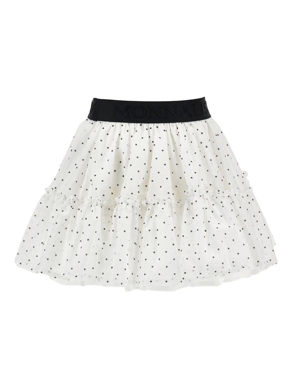Gonna per bambina Monnalisa bianca con motivo a pois 11G702 7106 9950 MONNALISA KIDS 
