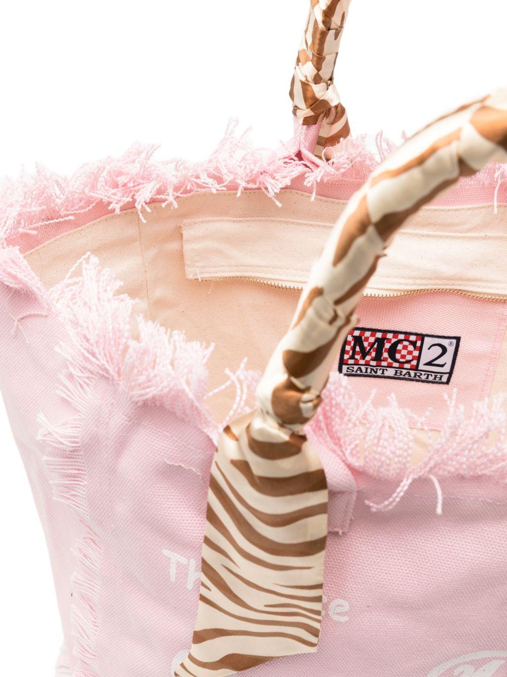 Borsa Vanity MC2 Saint Barth rosa con manici avvolti da foulard VANI045 09249L MC2 ST. BARTH KIDS 