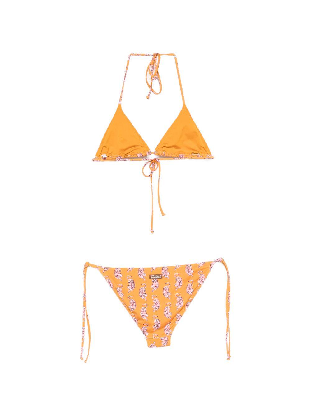 Bikini per donna MC2 Saint Barth arancione con stampa tigrata LVY0001 09478L MC2 ST. BARTH 