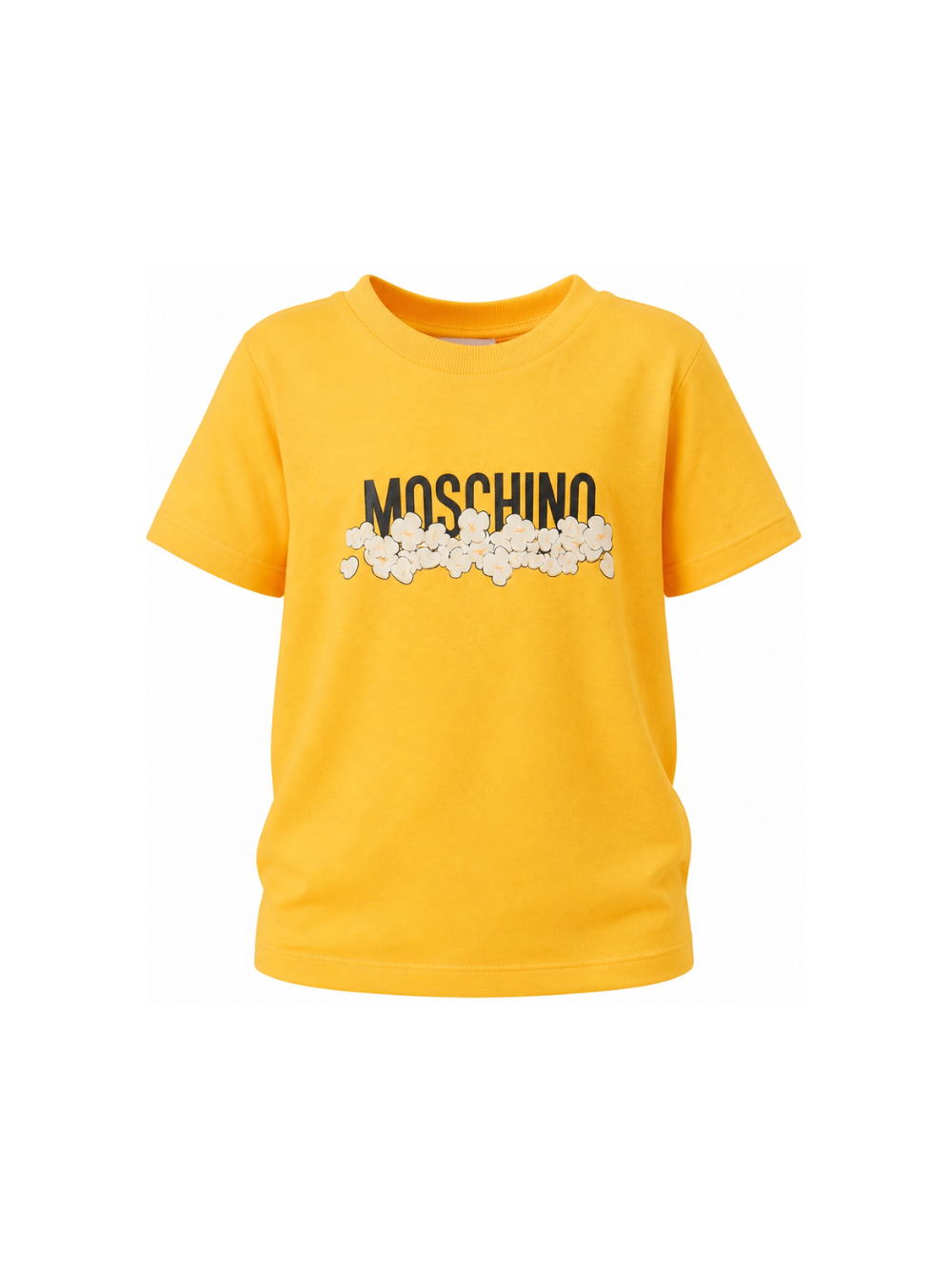 T-shirt per bambini Moschino Kids gialla con stampa grafica con logo H6M058LAA20 51140 MOSCHINO KIDS 