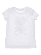 T-shirt per bambina Monnalisa bianca con stampa grafica sul davanti 19G620 7032 0099 MONNALISA KIDS 