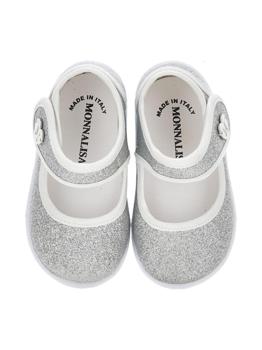 Ballerine per bambina Monnalisa argentate con dettaglio cuore 83G005 7714 G075 MONNALISA 