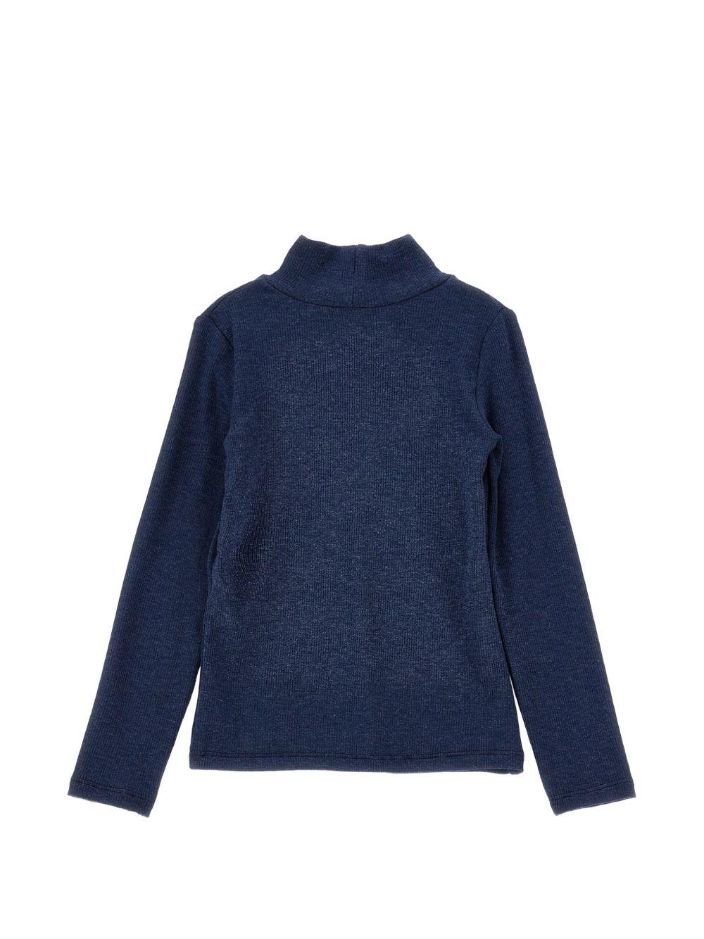 Maglione per bambina Monnalisa Kids blu con motivo a coste 17HLUC 8212 056M MONNALISA KIDS 