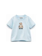 T-shirt per neonato Moschino Kids azzurra con motivo Teddy Bear M9M047LAA10 40304 MOSCHINO KIDS 