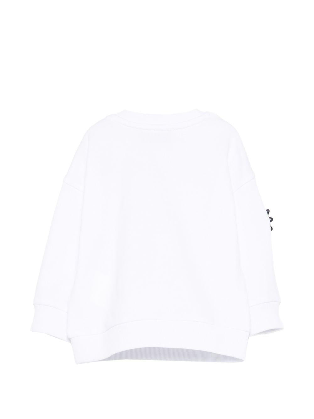 Felpa per neonati Moschino Kids bianca con dettagli in rilievo M9F03QLCA19 10101 MOSCHINO KIDS 