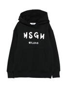 Felpa per bambino MSGM Kids nera con cappuccio F5MSJUHS019 110 MSGM KIDS 