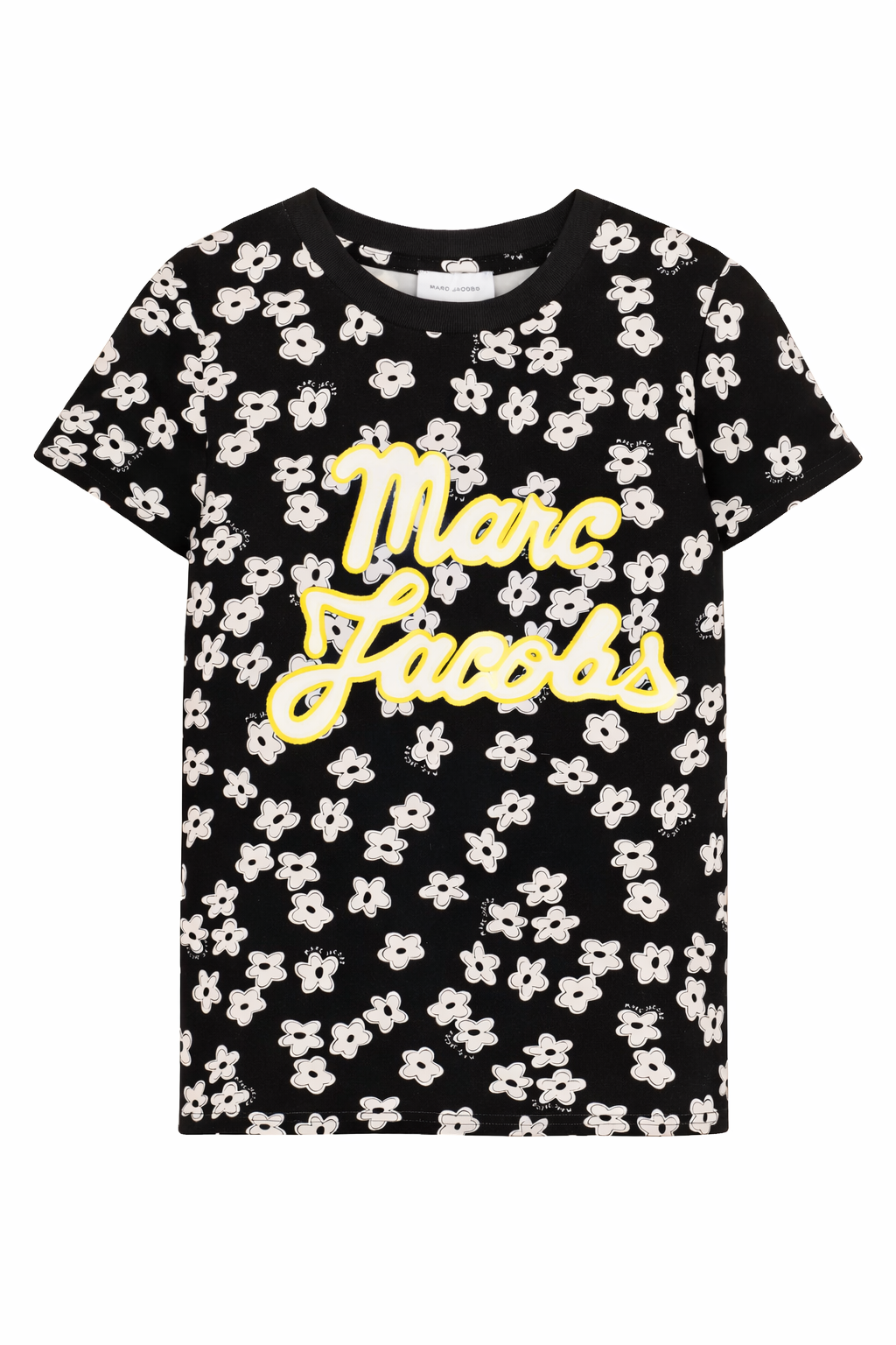 T-shirt per bambina The Marc Jacobs Kids nero con stampa a fiori all-over W60738 09B THE MARC JACOBS KIDS 