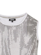Top per bambina DKNY Kids argentato con paillettes D62618 016 DKNY KIDS 
