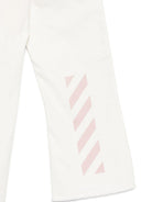Pantaloni per bambina Off-White bianchi con toppa posteriore 44GYB002S26D001 100 OFF WHITE KIDS 