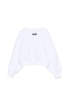 Felpa per bambina MSGM Kids bianca con applicazione logo S6MSJGSW079 001 MSGM KIDS 