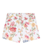 Shorts per bambina Chloé Kids bianchi con ciondolo a fiori C20849 S95 CHLOE' KIDS 