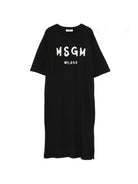 Abito per bambina MSGM Kids nero con stampa logo S6MSJGDR068 110 MSGM KIDS 