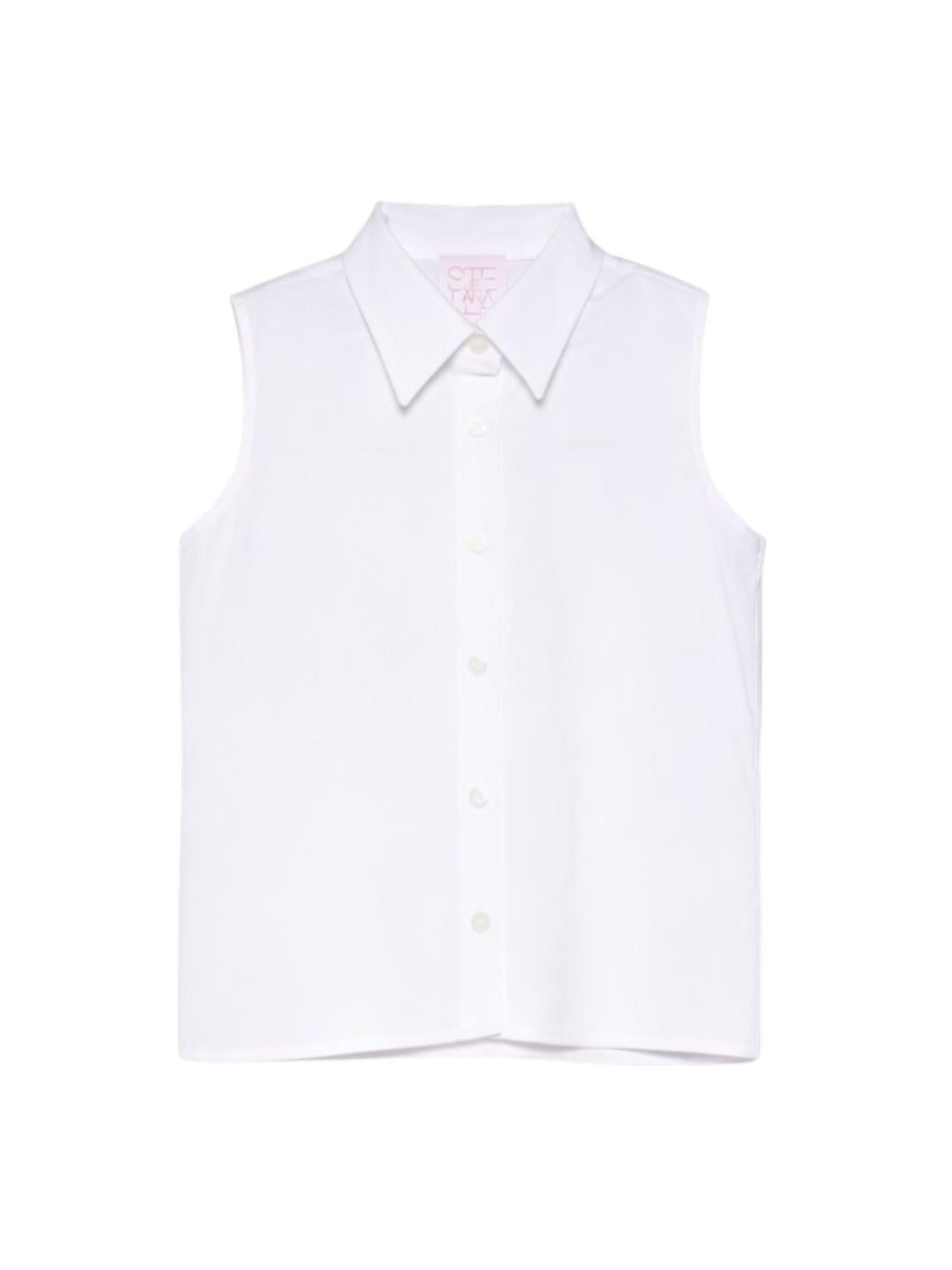 Camicia per bambina Stella Jean Kids bianca con colletto classico SS26SJB614 0001 STELLA JEAN KIDS 