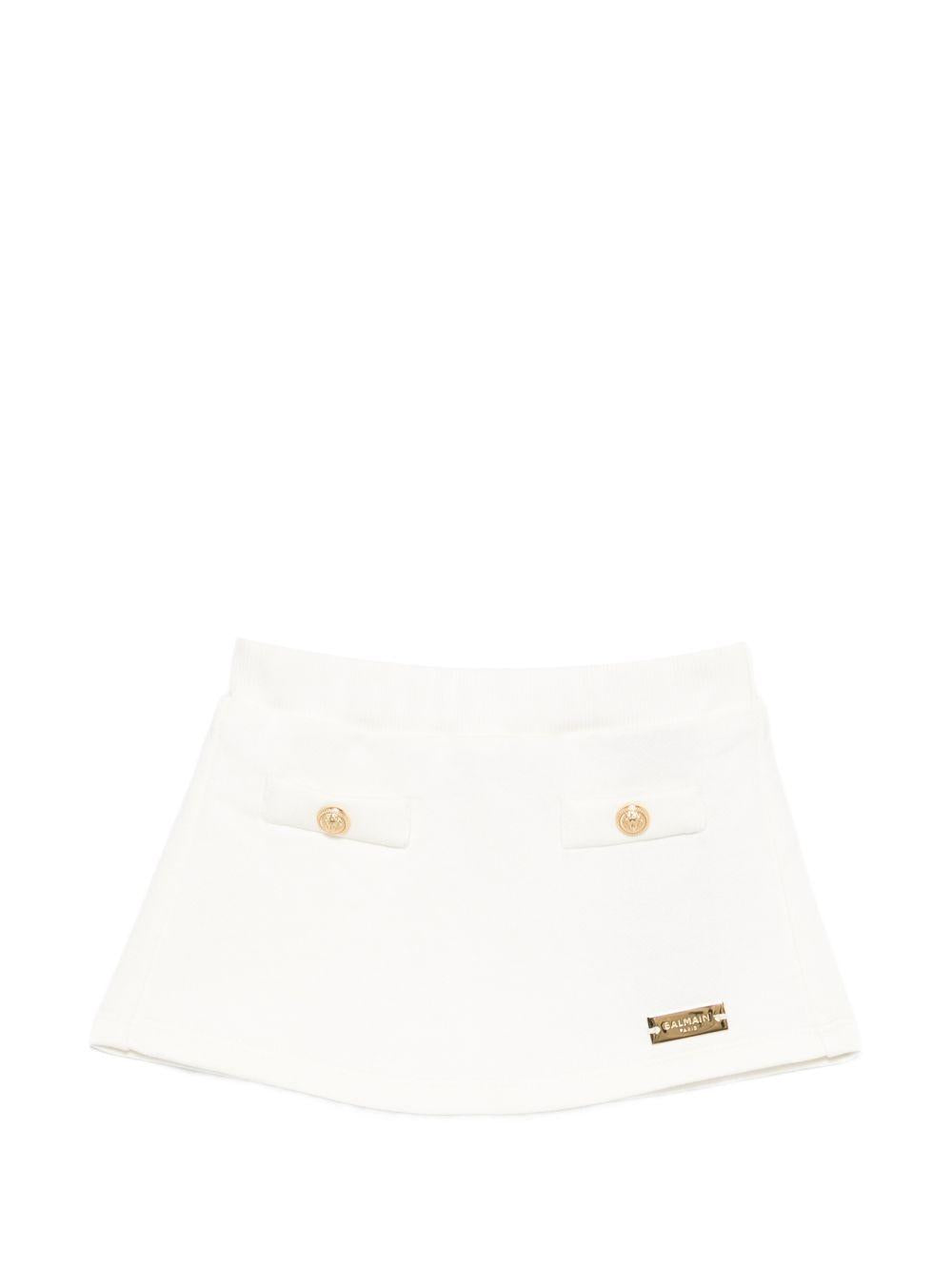 Gonna per neonata Balmain Kids bianca con bottoni decorativi BZ7011 Z3183 102 BALMAIN KIDS 