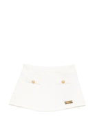 Gonna per neonata Balmain Kids bianca con bottoni decorativi BZ7011 Z3183 102 BALMAIN KIDS 