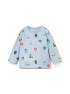T-shirt per neonato Stella McCartney Kids azzurra con stampa grafica all-over TZ8250 Z4121 61EMC STELLA McCARTNEY KIDS 