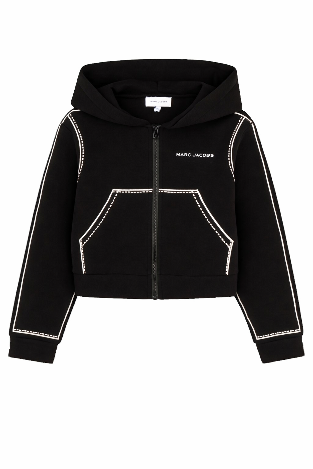 Felpa per bambina The Marc Jacobs Kids nera con dettagli disegnati bianchi W60747 09B THE MARC JACOBS KIDS 