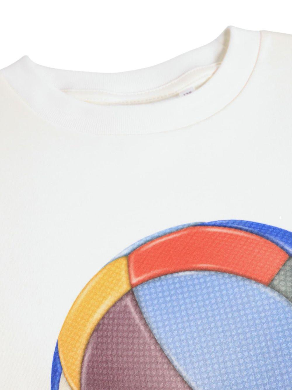 T-shirt per bambino Molo Kids bianca con stampa grafica pallone sul davanti 1W26A212 5999 MOLO KIDS 