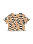 Blusa per neonata Burberry Kids Madeline beige con motivo Vintage Check 8100547 B9368 BURBERRY KIDS 