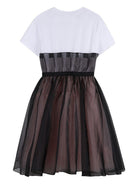 Abito per bambina Karl Lagerfeld Kids bianco e nero con gonna a strati Z31140 N54 KARL LAGERFELD KIDS 