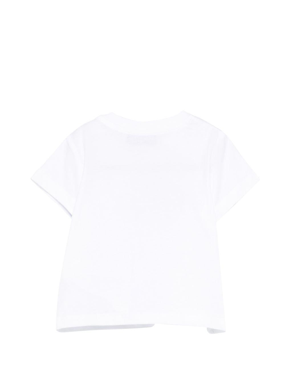 T-shirt per neonati Moschino Kids bianca con logo sul davanti MUM04PLAA03 10101 MOSCHINO KIDS 