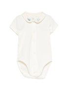Tutina per neonati Petit Bateau beige con colletto ricamato A0FSV 01 PETIT BATEAU KIDS 