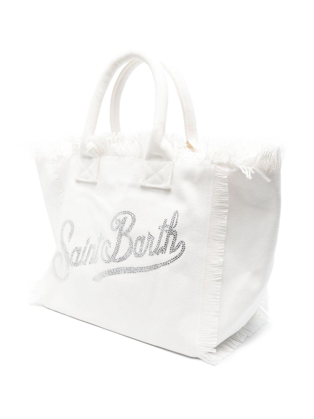 Borsa Vanity MC2 Saint Barth bianca con logo con paillettes VANI001 02571L MC2 ST. BARTH KIDS 