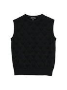 Gilet per bambino Emporio Armani Kids blu con orlo a coste EB001355 AF23415 UB118 EMPORIO ARMANI KIDS 