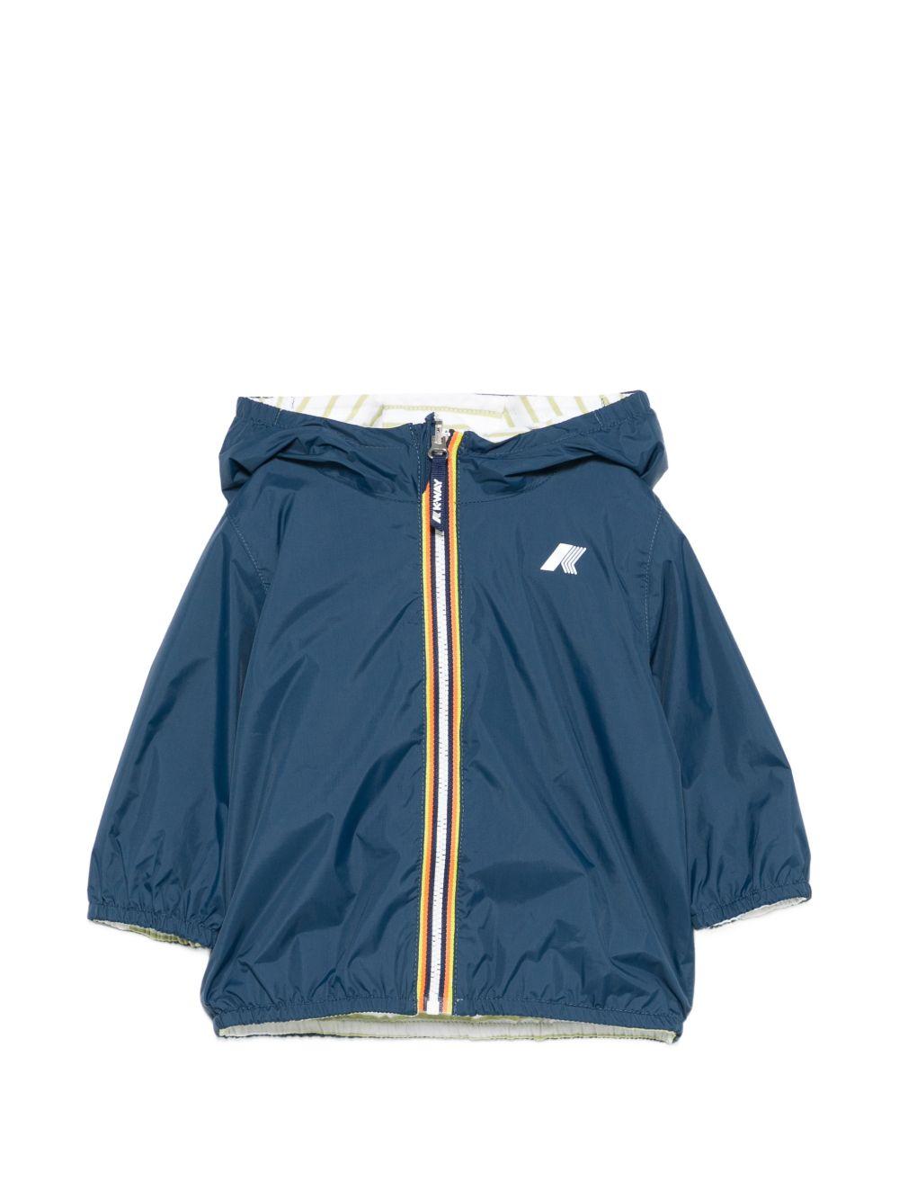 Giacca per neonato K Way Kids blu con cappuccio e zip K2132MW C10 K-WAY KIDS 