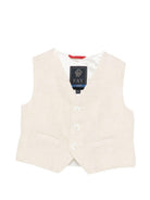 Gilet per neonato Fay Kids beige con logo ricamato tono su tono FY2542 I0318 109 FAY KIDS 