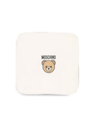 Coperta per neonati Moschino Kids bianca con dettaglio Teddy Bear MUB00OLCA40 10063 MOSCHINO KIDS 