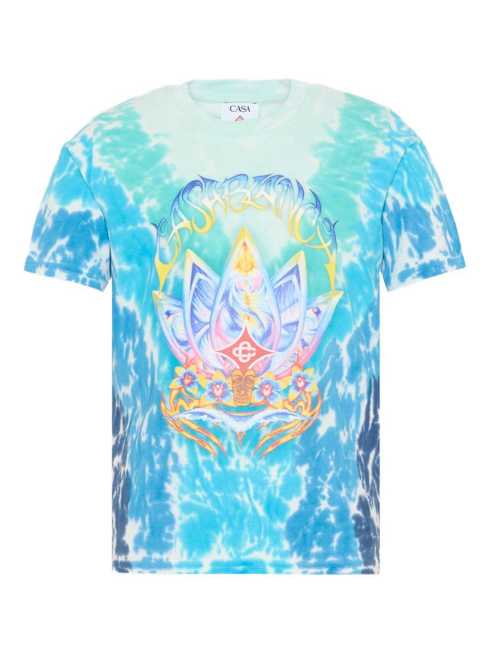 T-shirt da bambino Casablanca Kids blucon fantasia tie dye KSP26JTS03804 SURF LOTUS CASABLANCA KIDS 