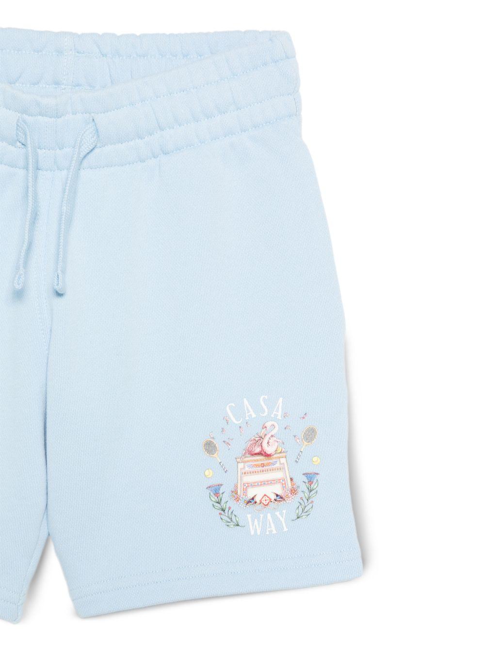 Shorts per bambino Casablanca Kids azzurro chiaro con tasca posteriore con toppa KPF26JTR26602 CASAWAY CASABLANCA KIDS 
