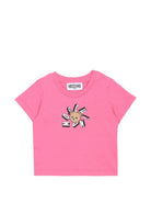 T-shirt per neonata Moschino Kids rosa con motivo Teddy Bear MXM047LAA02 50533 MOSCHINO KIDS 