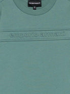 T-shirt per bambino Emporio Armani Kids verde con logo in rilievo EB000500 AF14503 U7317 EMPORIO ARMANI KIDS 