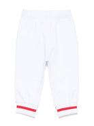 Pantaloni sportivi con fiocco per neonata Monnalisa bianco con orli a coste 39E405 5012 0099 MONNALISA 