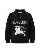 T-shirt per bambino Burberry Kids nera con colletto stile polo 8125922 A1189 BURBERRY KIDS 