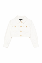 Giubbino per bambina Balmain Kids bianco con bottoni dorati BY2A07 Z3702 100 BALMAIN KIDS 
