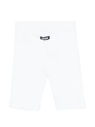 Leggins per bambina MSGM Kids bianchi con logo sul davanti S6MSJGCI230 001 MSGM KIDS 