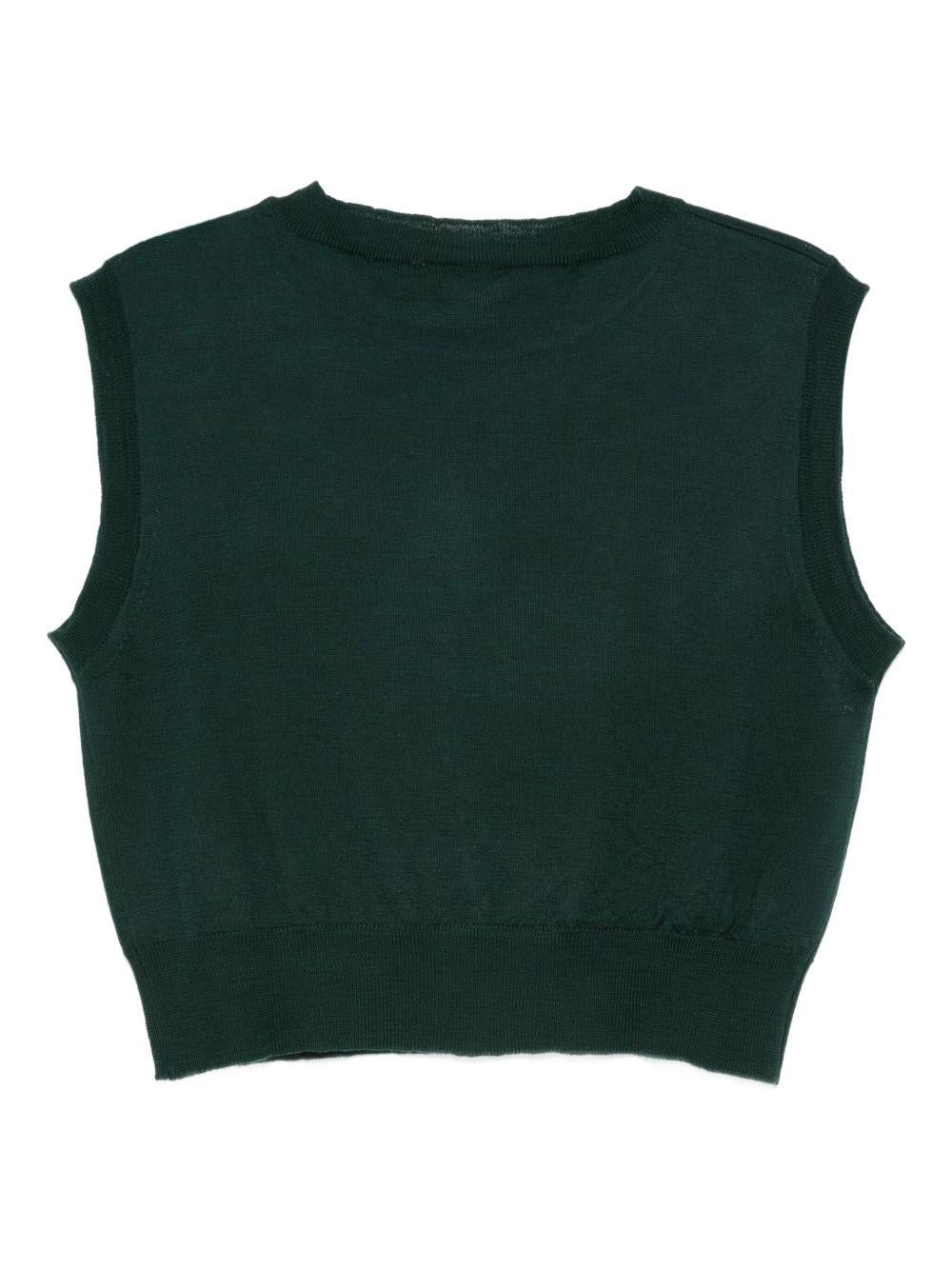 Top smanicato per donna Merci verde con scollo rotondo W207 FOREST MERCI 