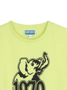 T-shirt per bambino Kenzo Kids verde lime con dettaglio sul davanti K61672 545 KENZO KIDS 