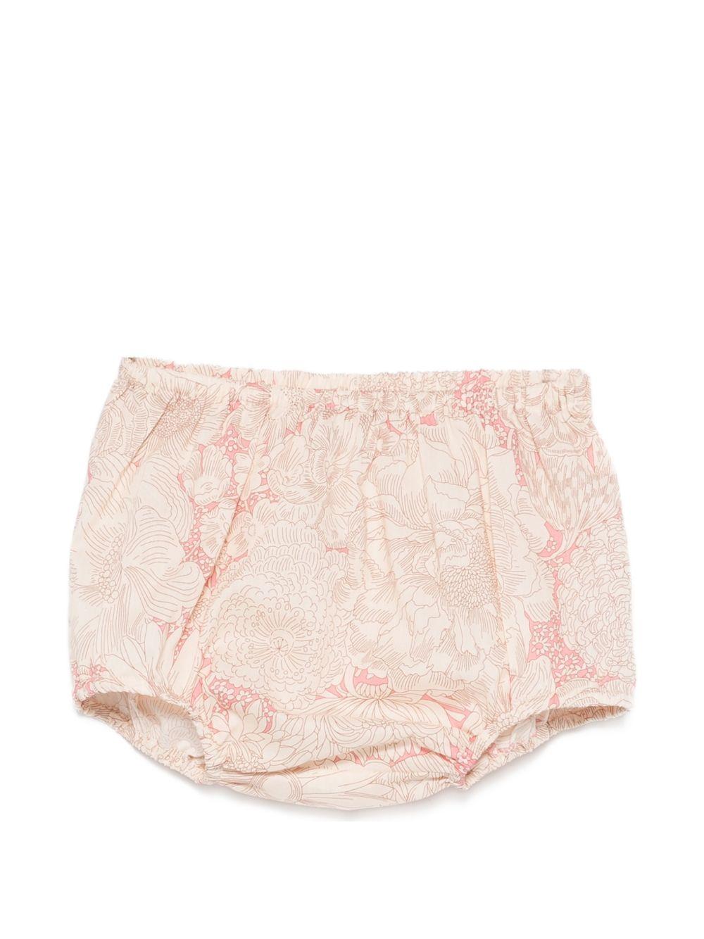 Abito per neonata Bonpoint beige con stampa a fiori all-over S06XDRW00020 522 BONPOINT KIDS 