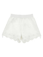 Shorts per bambina Monnalisa bianchi con ricamo a fiori 17G401 7014 0001 MONNALISA KIDS 