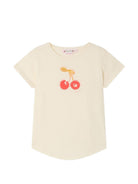 T-shirt per bambina Bonpoint crema con dettaglio ciliegia S06GTSK00021 103 BONPOINT KIDS 